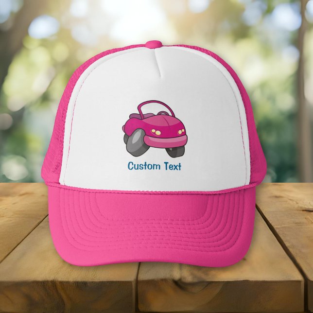 Pink Cartoon Car Trucker Hat (Creator Uploaded)