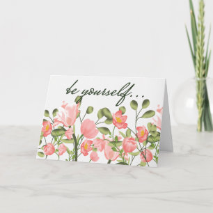 Pink Cartoon Floral for Courage Card