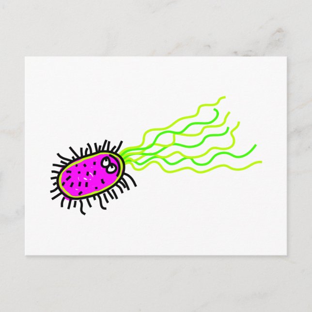 Pink Cartoon Germ Postcard (Front)