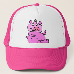 Pink Cartoon Pig Cap