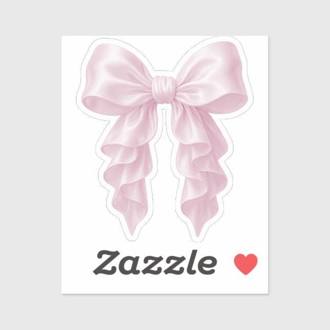 Pink Cascade Ruffle Bow Elegant Posh Girly (Sheet)