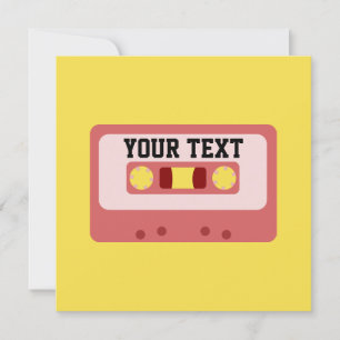 Pink cassette invitation