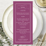 Pink Cassis Simple Elegant 4x9 Wedding Menu<br><div class="desc">Pink Cassis Simple Elegant 4x9 Wedding Menu</div>