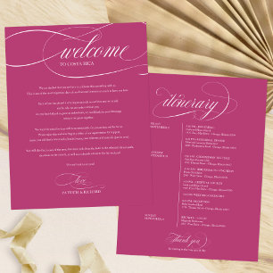Pink Cassis Wedding Weekend Welcome Itinerary