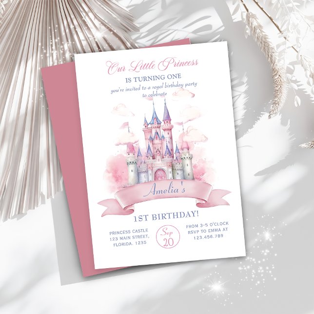 Pink Castle Kingdom Princess Birthday Invitation (Creator Uploaded)