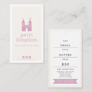 Pink Castle Pre-Made Logo Kids Clothing Hang Tag