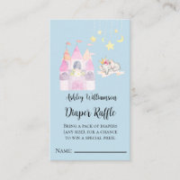 Pink Castle Princess Baby Shower Diaper Raffle
