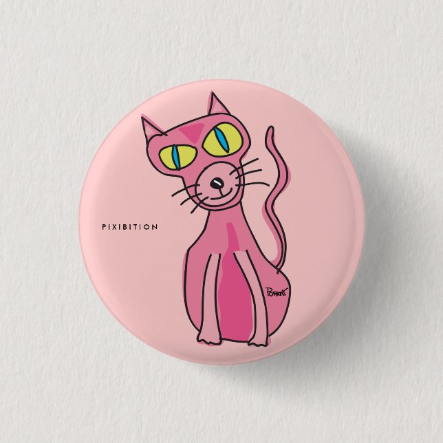 Pink Cat Button (Front)