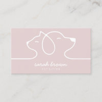 Pink Cat Dog Line Logo Petsitter