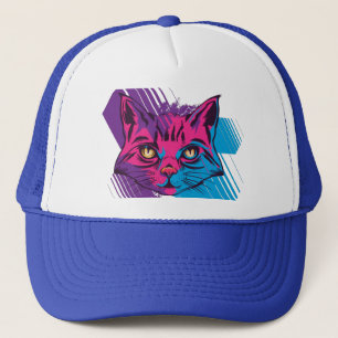Pink Cat Face  Trucker Hat