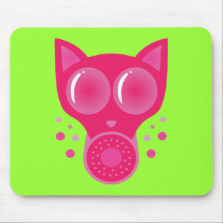 Pink Cat Gas Mask Mouse Mat