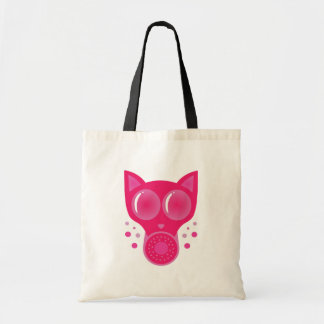 Pink Cat Gas Mask Tote Bag