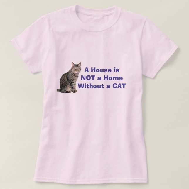 Pink Cat Home Personalised T-shirt (Design Front)