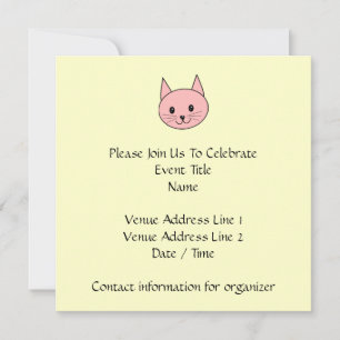 Pink Cat Invitation