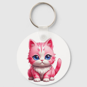 Pink Cat Key Ring