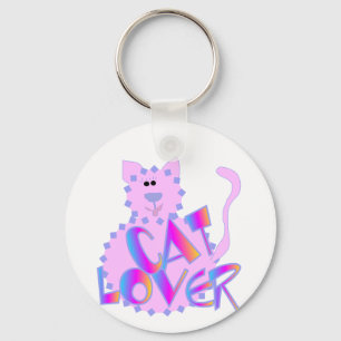 Pink Cat Lover Tshirts and Gifts Key Ring