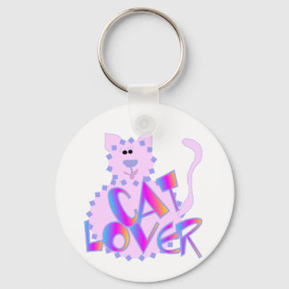 Pink Cat Lover Tshirts and Gifts Key Ring