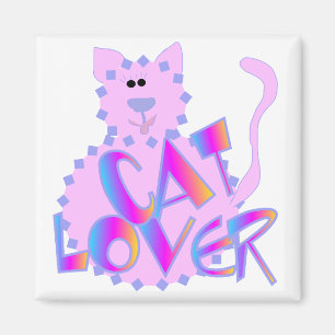 Pink Cat Lover Tshirts and Gifts Magnet