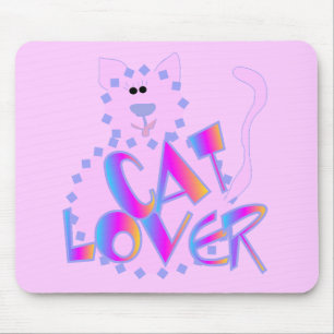 Pink Cat Lover Tshirts and Gifts Mouse Mat