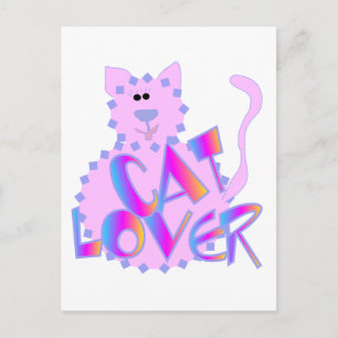 Pink Cat Lover Tshirts and Gifts Postcard
