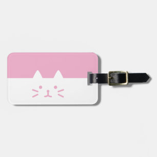 pink cat Luggage Tag