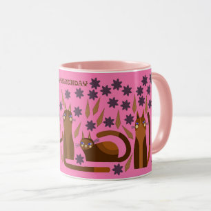 PINK CAT MUG FOR BIRTHDAY
