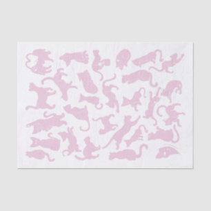 Pink Cat Pattern Tissue Paper