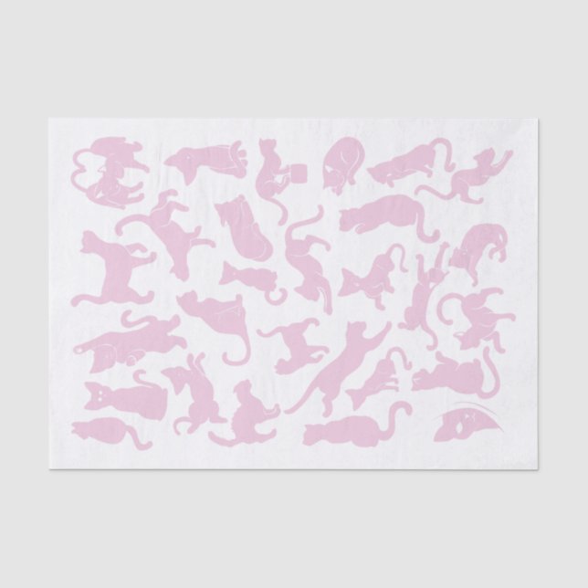 Pink Cat Pattern Tissue Paper (Front)
