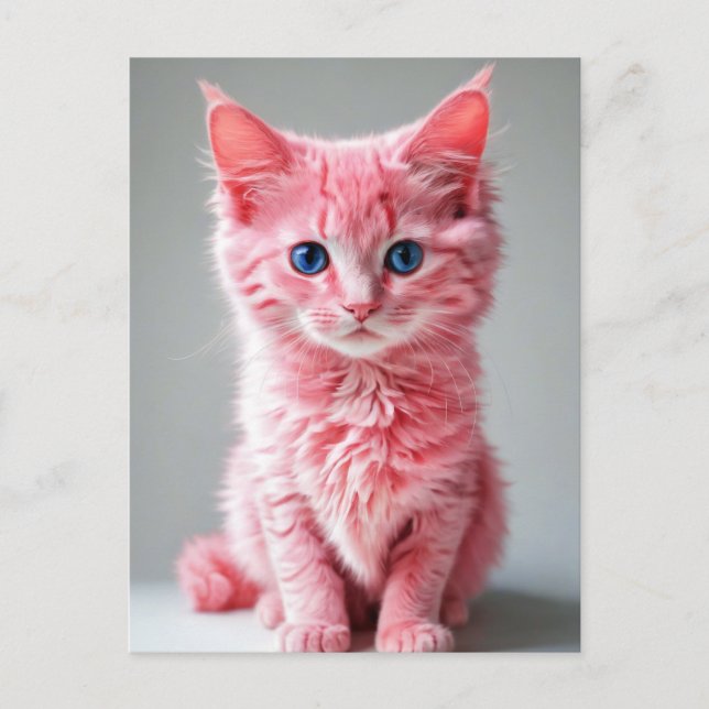 Pink Cat  Postcard (Front)