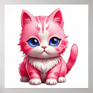 Pink Cat Poster