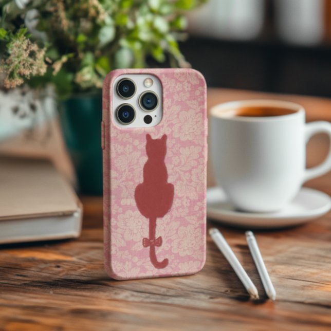 Pink Cat Silhouette Phone Case (Creator Uploaded)