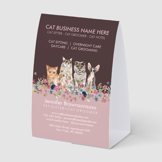 Pink Cat Sitting Service Vet (Front)