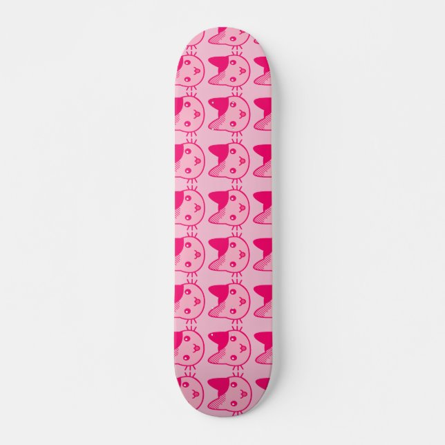 Pink Cat Skateboard (Front)