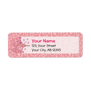 Pink Cat with Violin