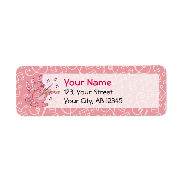 Pink Cat with Violin (Front)