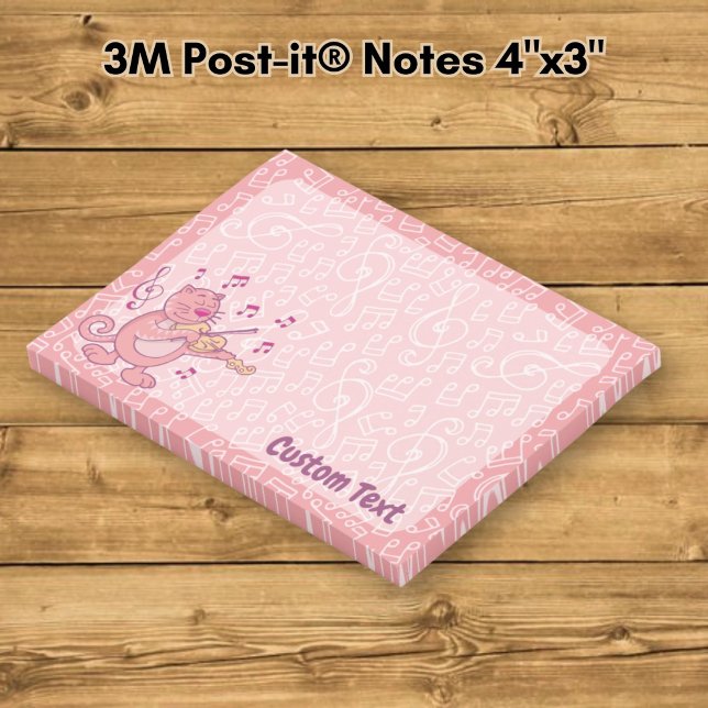 Pink Cat with Violin Post-it Notes (Creator Uploaded)