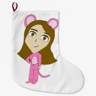 pink catgirl     large christmas stocking