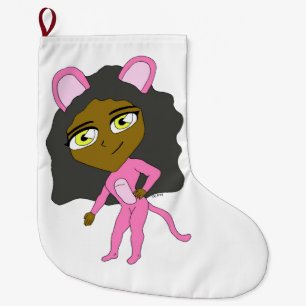 pink catgirl     large christmas stocking