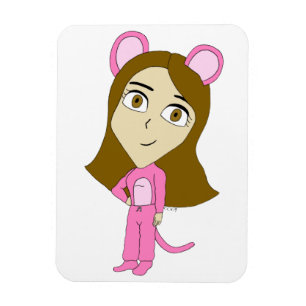 pink catgirl    magnet