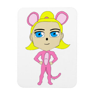 pink catgirl magnet