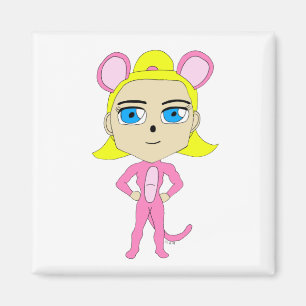 pink catgirl magnet