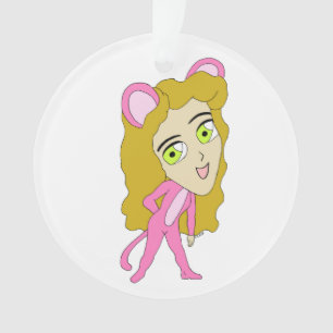 pink catgirl     ornament