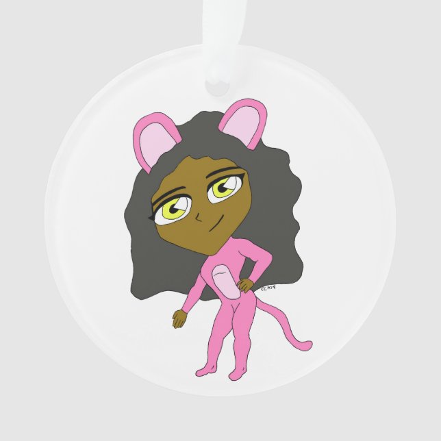 pink catgirl    ornament (Front)
