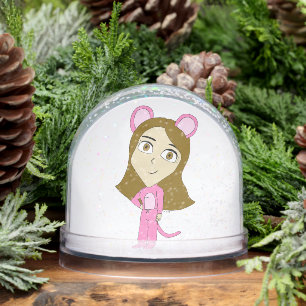 pink catgirl       snowglobe