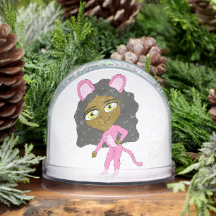 pink catgirl   snowglobe
