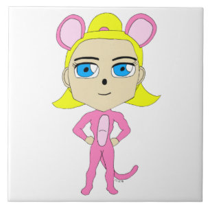 pink catgirl    tile