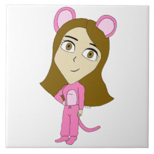 pink catgirl tile