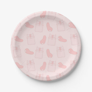 Pink Cats and Jellybeans Paper Plate