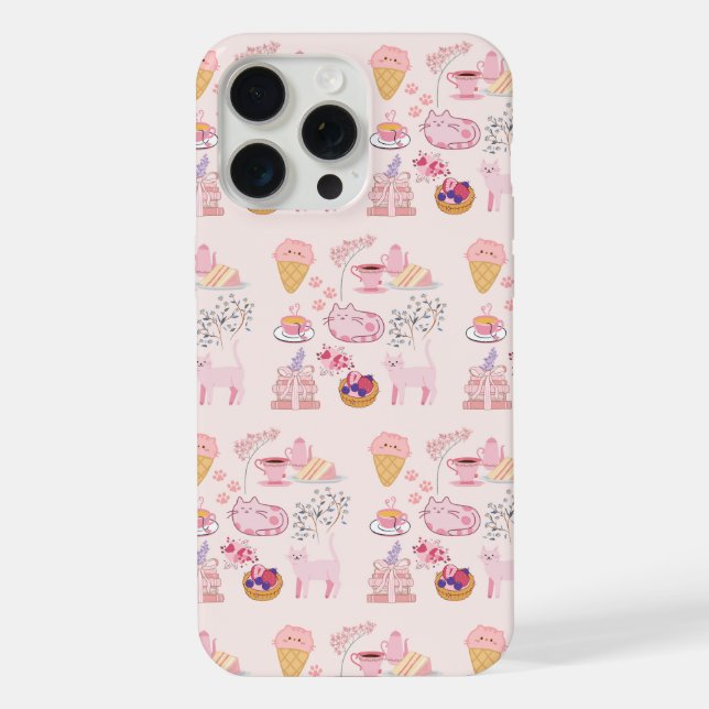 Pink Cats Cosiness iPhone Case (Back)