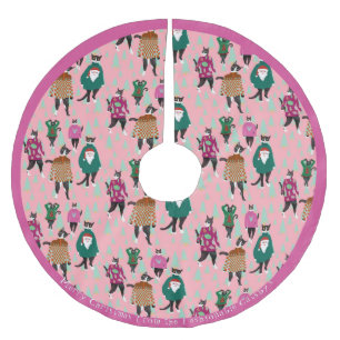  Pink Cats in Ugly Christmas Sweaters  Brushed Polyester Tree Skirt